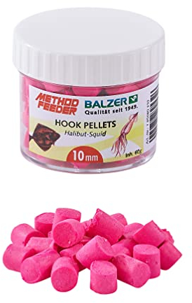 Balzer Method Feeder Haken Pellets 10mm pink-Heilbutt-Tintenfisch 60g