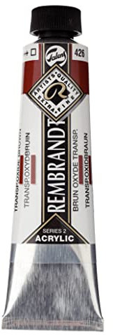 Rembrandt Couleurs acryliques - Tube de 40 ml - Brun oxyde transparent 426 - Corps épais, grande résistance à la lumière, film de peinture durable, qualité artiste, fabriqué aux Pays-Bas