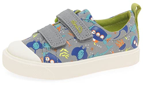 Clarks Boy's City Bright T Low-Top Sneakers, Grey, 5.5 UK