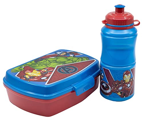 Set de fiambrera rectangular y botella sport de 380 ml de Los Vengadores - Marvel