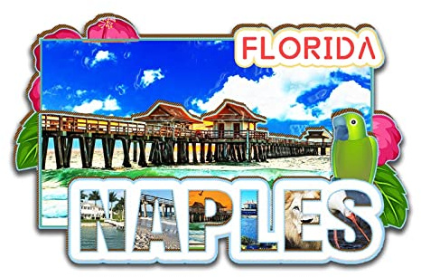 Naples Florida USA Magnet Fridge Magnet Wooden 3D Landmarks Travel Collectible Souvenirs Decoration Handmade