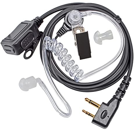 HYSHIKRA Cuffie Walkie Talkie, Auricolare compatibile con Midland G6 G7 / PRO G9 / PRO G12 GXT250 GXT550 GXT650 LXT80 (1, Tubo Trasparente)