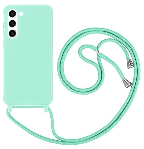 HFYiup Mevis Coque Compatible avec Samsung Galaxy S23,Collier pour Étui Colliers de cellulaire Mince Antichoc Réglable Lanyard Case-Vert Clair