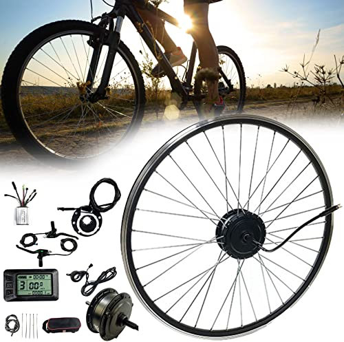 NYANS Electric Bike Conversion Kit, 24V 36V 48V 250W 350W 500W Rear Drive Spinner Motor, Batteries not Included, 20 24 26 27.5 28 29 Inch 700C Rear Wheel,48V250W-24in
