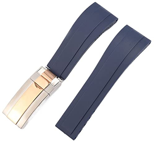 BONOOL Armband für Rolex Submariner YachtMaster Daytona Silikon wasserdichtes Uhrenarmband Uhrenzubehör Gummi-Uhrenarmband Kette Uhrenschnalle mit Logo