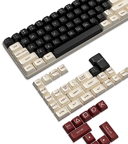 MAMBASNAKE 149 Keys PBT Double Shot Full Keycap Set,ASA Profile,ANSI US Layout for 61/68/87/98/104/108 Mechanical Keyboard,Compatible with Cherry Gateron Otemu Kailh Akko MX Structure(Retro Rome)