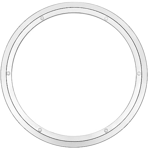 sourcing map Aluminum Lazy Susan 14 Inch Turntable Ring Large Bearing Metal Rotating Turntable Bearings Swivel Plate Hardware for Round Dining-Table Showcase Display Stand Services Silver