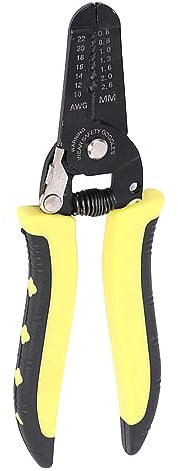 Wire Strippers Electrical, Wire Cutters Electrical, Wire Cutting Stripping Tool Spring-Loaded Wire Stripper, Anti-Slip Handle, Cable Stripper Tool for Solid and Stranded Wires(Yellow)