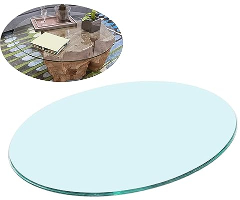 SAGIDAR Mesa Redonda Comedor, Superficie Redonda De Mesa De Cristal, Mesa Comedor Cristal Redonda, Mesa Cristal, 35CM 60CM 85CM 98CM, Mesas Camillas Redondas, para Mesa De Centro