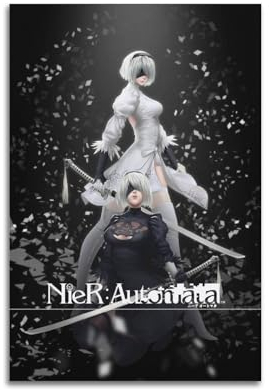 SHUPSY NieR Automata Poster Dekorative Malerei Leinwand Wandkunst Wohnzimmer Poster Schlafzimmer Malerei 12x18inch(30x45cm)