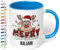 Weihnachtstasse mit Namen personalisiert „Merry Christmas“ - mit Rentier-Motiv - 330ml Keramik Kaffeebecher mit Spruch – Geschenk zu Weihnachten für Kollegen & Familie (Cambridge Blau)