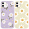 Yoedge 2 Pack Cute Flowers Print Suitable for iPhone 11 6.1 Phone Case, Floral Daisy Aesthetic Pattern Shell Soft Silicone TPU Shock-Absorbing Smile Cover for Women and Girls