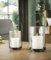 2X Windlicht Minimal aus Metall, schwarz & Glas, Kerzenhalter für Stumpenkerzen, Kerzenglas, Windlichtglas