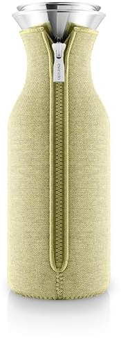 EVA SOLO Kühlschrankkaraffe, 1000 ml, für heiße und kalte Getränke, spülmaschinenfestes Borosilikatglas, Ausgießer aus Edelstahl und Silikon, dänisches Design, Funktionalität und Qualität, Champagner