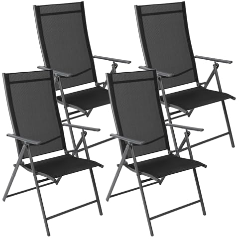 Albatros Gartenstühle 4er Set Aruba – Gartenstühle Klappbar mit robustem Metallgestell und hoher Belastbarkeit – Bequeme Klappstühle auch als Terrassenstühle oder Balkonstühle