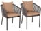 Mendler 2er-Set Gartenstuhl HWC-N41, Outdoor Armlehne, wetterfest Aluminium Seilgeflecht Rope - anthrazit Kissen Taupe