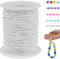 LEREATI Filo Elastico per Braccialetti Resistente 0.8mm x 100m Cordino Elastico Fili per Braccialetti, Cordoncino per Collane, Filo Elastico per Cucire Fai da Te Perline (Bianco)