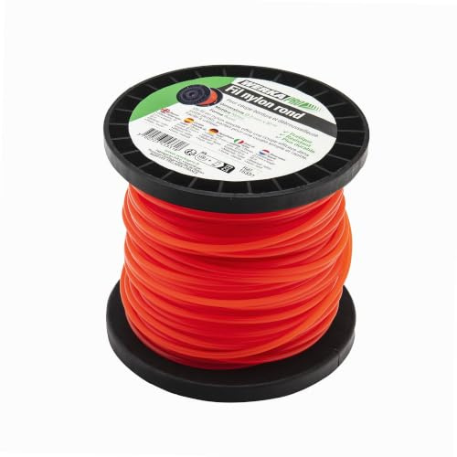 WERKA PRO Runde Nylon-Schnur 50 Meter Rolle Ø 2,7 mm | Robust, langlebig, für Garten und Außenbereich, Rolle mit 50 m Durchmesser 2,7 mm, orange, praktisches Gartenzubehör
