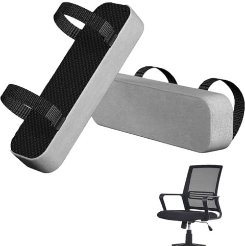 2 Stück Armlehnen Polster für Bürostuhl,Armlehne Pads Ergonomische,Stuhl Armlehnenpolster,Bürostuhl Armlehnenbezug für Gaming-Stühle,Rollstühle,Ellenbogen-und Unterarmdruck zu reduzieren (grau))