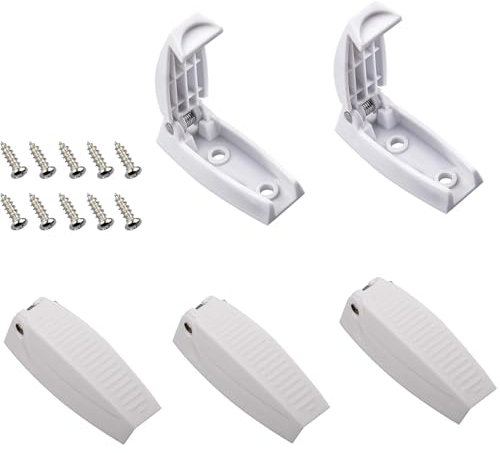Greluma 5 Stück Wohnmobil Türhalter, weißer Gepäck türverschluss, Camper Türclips, halten die Gepäcktür offen, für Wohnmobil, Anhänger, Camper Vans