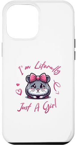 Lustige I'm just a girl traurige Hamster-Meme Kokette Schleife Hülle für iPhone 13 Pro Max