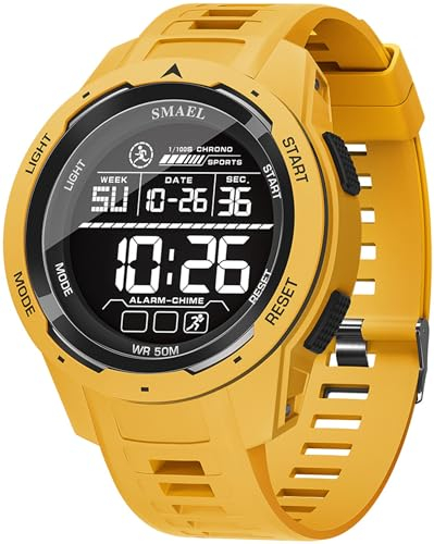 findtime Militär Uhr Herren Digitale Armbanduhr Herren Digitaluhr für Sportr LED Tactical Watch Outdoor Sportuh 5ATM Wasserdicht 12/24H Große Armbanduhren Jungen Wecker Männer Stoppuhr