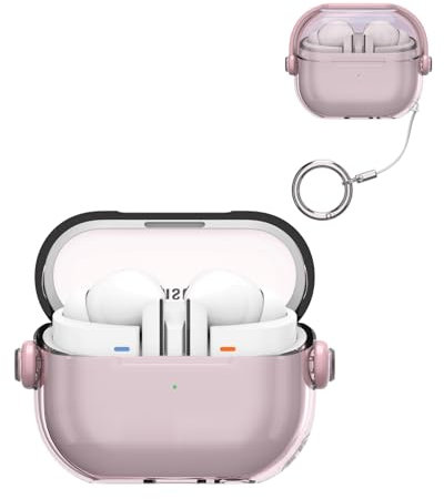 Casevita Clear Lock Case Compatible with Samsung Galaxy Buds3 Pro/Galaxy Buds3 with Keychain, Cute Music Design Shockproof Protective Cover for Man Woman with Stand