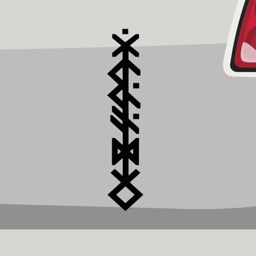Aufkleber - Odins Speer Rune Walhalla - Sticker, Folienaukleber für Auto, Motorrad, Fahrrad, Laptop, LKW (15x3cm | Schwarz)