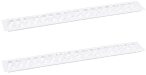 QUARKZMAN Copertura per Bocchette d'Aria, 2pz 650 x 100mm - Copertura Bocchette d'Aria in Rete Lega di Alluminio, Griglia Ventilazione a Persiana Rettangolare per Armadio Scarpe (Bianco)