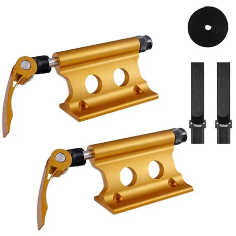 CZMYCBG 2PCS Bike Rack Carrier Fork Mount, Universal Alloy Bike Block Fork Lock Mount, Securely Holds All Bicycles & Fits Any Flat Surface(Yellow)