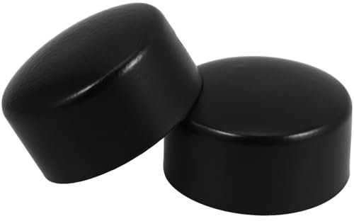 UKCOCO Handrail End Cap: 45mm/1.77 Round Hand Railing End Caps Stainless Steel Staircase Hand End Cover for Wooden Handrail,2 pcs,Black