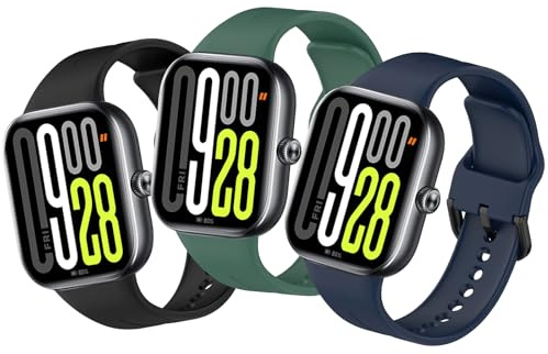 Xisair 3 Stück Armbänder Kompatibel mit Xiaomi Redmi Watch 6/5/4 Xiaomi Smart Band 10 Pro/9 Pro Silikonarmbänder Sportarmband Atmungsaktiv Wasserdichtes Mi Band 8 Pro Armband
