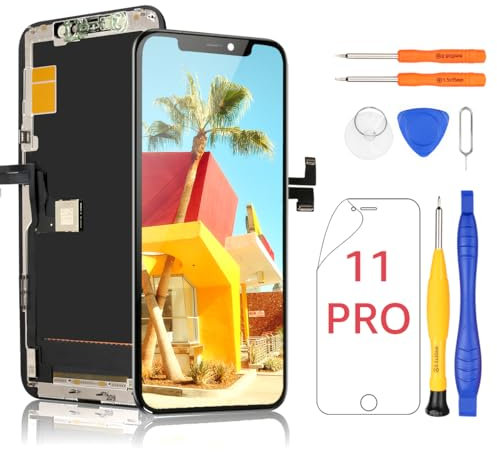 Yodoit Ersatz-Set für iPhone 11 Pro OLED-Bildschirm, mit Reparaturset