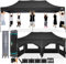 COBIZI Tonnelle Pliante 3x6 Imperméable, Tente de Jardin Exterieur avec Parois Latérales, Barnum Pliant 3x6, Anti UV Tente pour Exterieur Plage Terrasse (3 par 6m Noir)