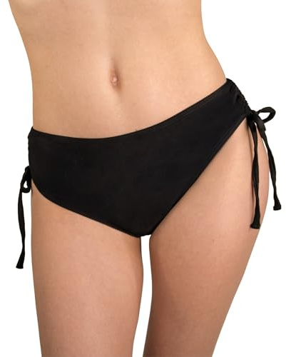 MYLILY Bikinihose Damen mit Schnüren | Bikini Hose Damen Schwarz | Bikinihose Schwarz Damen mit Raffungen | Bikini zum Binden