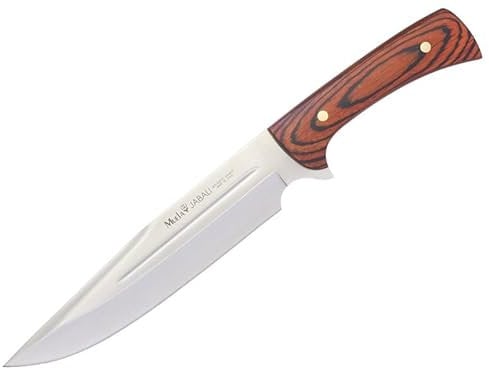 LO TRINCO YO Muela Cuchillo JABALI-21E hoja de acero MoVa de 21 cm y empuñadura de madera de coral para Caza, Pesca, Supervivencia y Bushcraft