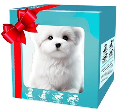 Perro robótico inteligente, juguete de animales electrónicos de cachorro realista, pelaje suave de lujoso, simulación de peluche juguetes para perros, para niños, ancianos regalos de cumpleaños para n