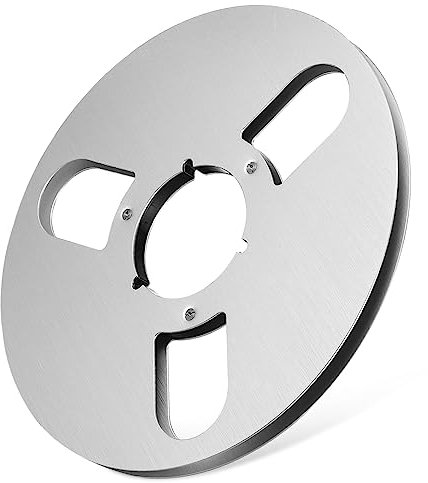 Leere Tonbandspule Dreilöchrig aus Aluminiumlegierung, Silber
