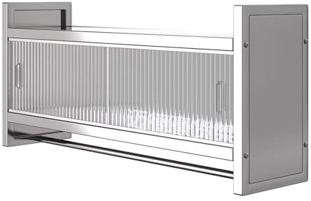 Küchenhängeschrank mit Schiebetüren und Kleiderstangen aus Edelstahl | Gefertigt Mehrzweckschrank Großer Stauraum Werkzeugschrank für Esszimmer, Badezimmer, Wohnzimmer(100*25*46cm)