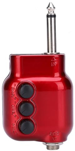 Bediffer Amplificatore di Potenza Pickup Doppio EQ Adattamento Impedenza Bassi Alti per Chitarra e Ukulele, Mini Amplificatore per Esercitazioni per Appassionati di Musica, Materiale ABS e Metallo