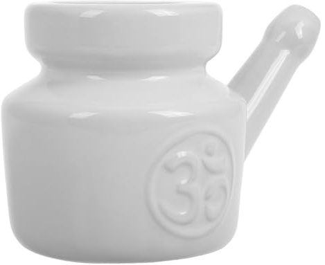 Weiß Keramik Nasenspülflasche 350ml für Nasenreinigung | Nasenspülung, Nasenpflege, Sanfte Anwendung, Elegant Polierte Oberfläche