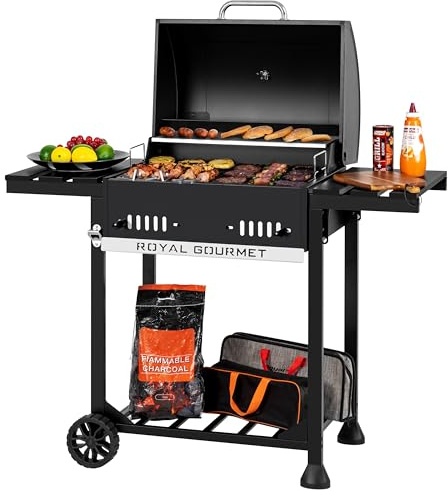 Royal Gourmet CD1824A Barbecue au charbon de bois, barbecue, pique-nique, camping, terrasse, arrière-cour, noir