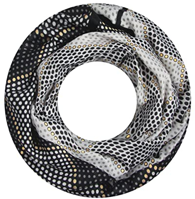 Majea Damen Loop Schal Schlauchschal Halstuch (880020) (schwarz 8)