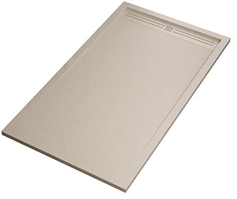 OLIMPO DOCCE - Piatto doccia in marmo resina Crema pietra cemento GRID - 70x160