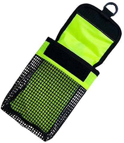 perfk Kleine Netztasche mit Haken Hüfttasche Leichtes Tauchnetz-Ausrüstungspaket für Scuba Diving Reel Taucherboje Signalboje Markierungsboje Halter