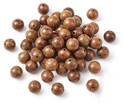 DAHI Perlen 300stk holzperlen 10mm bastelnperlen für DIY Schmuck Herstellung (10mm/300stk)