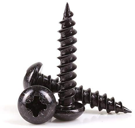 50x Timco Black Passivated Wood Screws 10G x 1 Round Head Coated Blackjax Fasteners