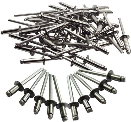 4mm Rivets Stainless Steel Type A Blind Rivet Dome Head Din 7337 (Pack of 50) (4mm x 8mm)