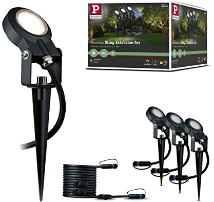 Paulmann 93689 Plug & Shine LED Außenleuchte Sting incl. 3x6 Watt dimmbar Gartenspieß Anthrazit Gartenleuchte Alu Außenbereich 3000 K