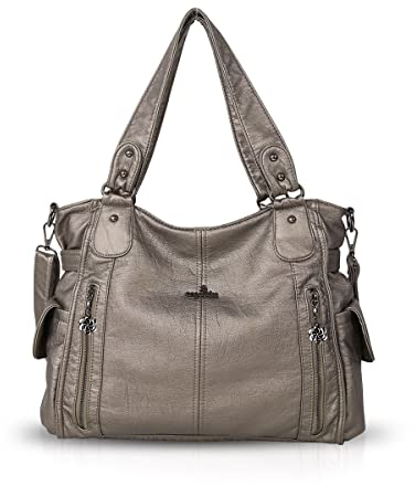 NICOLE & DORIS Damen Handtaschen Groß Retro Schultertasche Hobo Bag Leder Frauen Umhängetasche Bronze